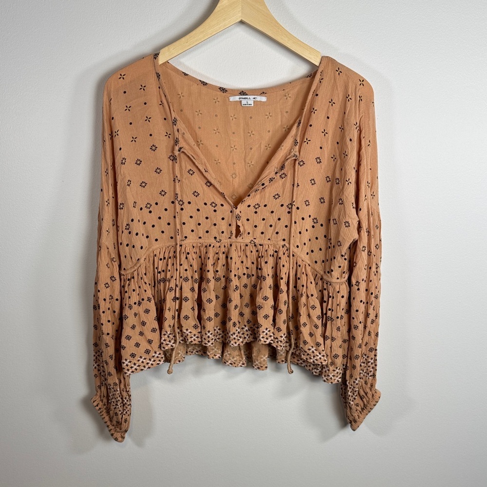 O'Neill Women's Boho Floral Peasant Top Size Large